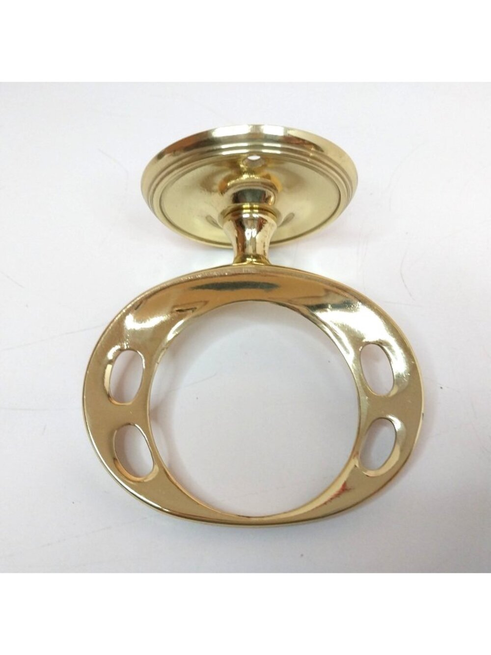 Vintage Brass Wall-Mounted Toothbrush & Tumbler Holder Oval Round Back Plate